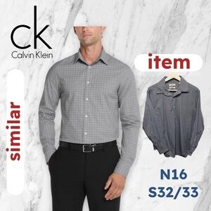 👍👍*VGUC* CALVIN KLEIN | N16 S32/33 | Dress Shirt Steel Coll - White/Blue